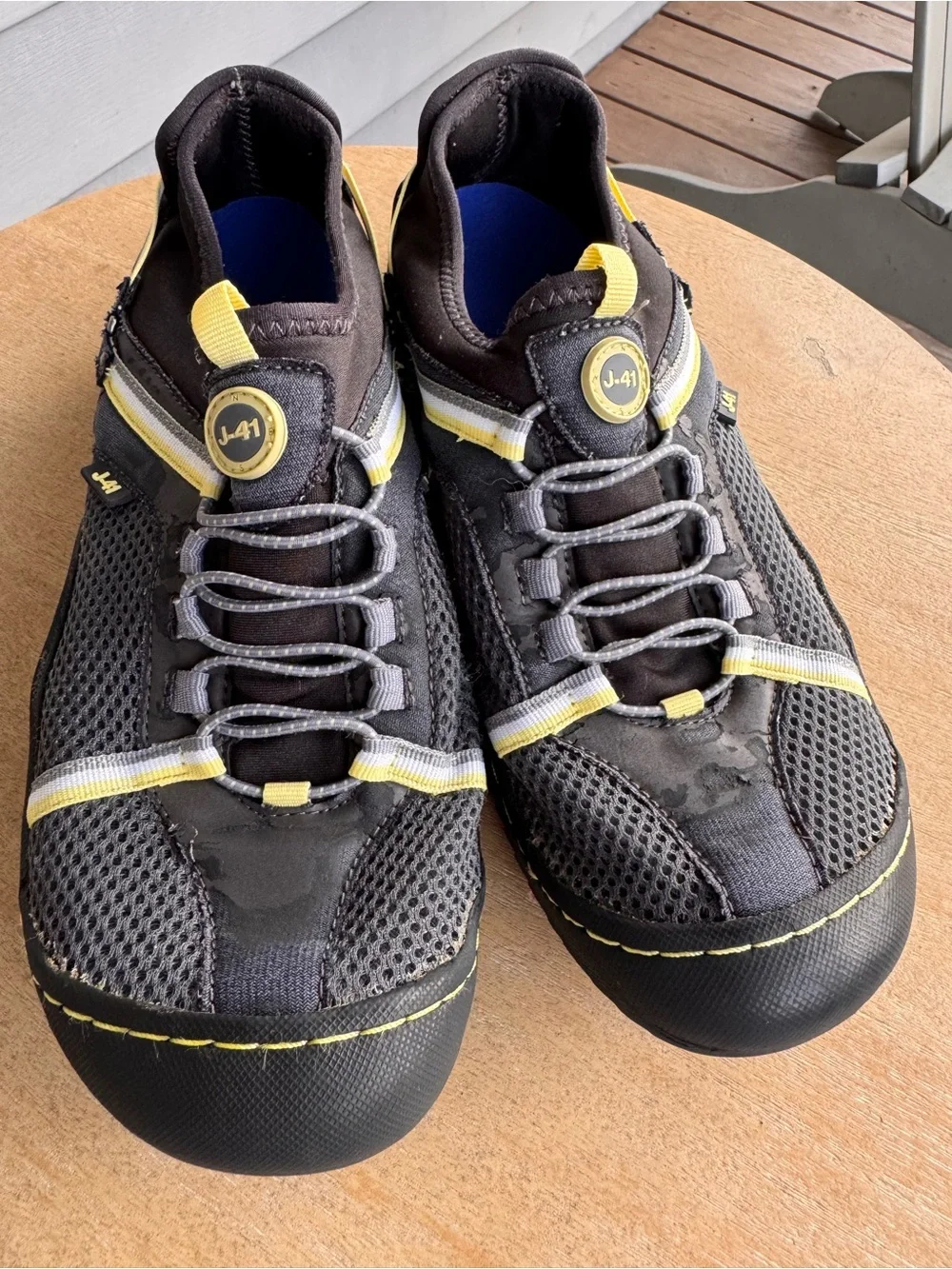 J-41 Water Ready‎ Shoes Womens 8.5 Black Gray Yellow Slip On Outdoor